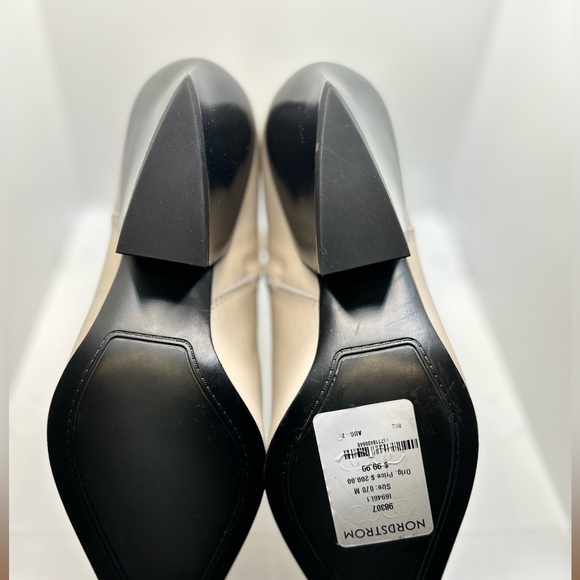 NWT Franco Sarto Anina Womens Leather Heels Mid-Calf Boots Size:7 Color: Chalk - Picture 10 of 10